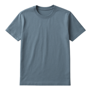 T-shirt pour homme en coton 100% brodé de qualité supérieure, 230g, couleur bleu acier, confortable, décontracté, streetwear, tee-shirt doux et respirant - Product Image 3