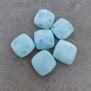 Larimar Natural, Forma Cuadrada de Cojín, Cabujón Calibrado, Gema Suelta para Joyería, Todos los Tamaños Disponibles - Product Image 2