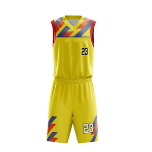 Ensemble d'uniformes de basketball personnalisés par sublimation pour équipe 12, blanc, rouge, bleu, maillot sans manches col en V, short, anti-humidité, adulte unisexe - Product Image 4