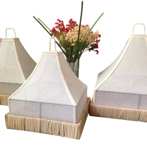 Handwoven Rattan Chocolate Tray With Pop-up Mesh Food Cover Sustainable <b>Bamboo</b> Food Serving Tent Basket For Middle East Market - Product Image 5