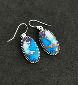 Pendientes Colgantes de Turquesa Azul, Plata de Ley 925, Minimalistas, Hechos a Mano, con Piedras Preciosas, Regalo - Product Image 2