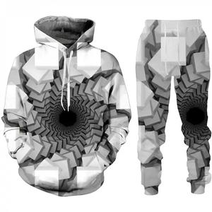 Survêtement d'hiver à capuche 2 en 1 pour homme, streetwear, 100% coton, uni, pour l'entraînement et le jogging - Product Image 1