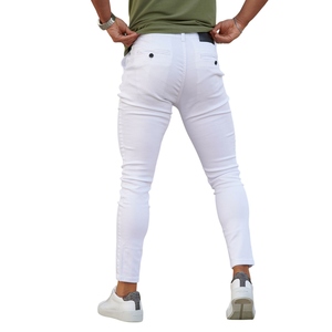 2025 Wholesale High Quality Elastic Formal Slim Zipper Hip Hop Solid Color European American Style Black Men's Straight Summer - Product Image 4