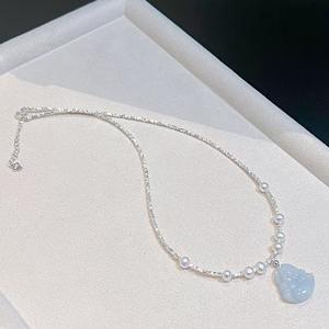 Collier pendentif Bouddha Maitreya en pierre précieuse naturelle, argent massif S925, perle naturelle, corps entier, pendentif fin - Product Image 1