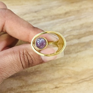 Wholesale Trendy Abstract Art <b>Ring</b> Amethyst Brass Hollow <b>Ring</b> Gold Plated Geometric Jewelry Asymmetrical Modern <b>Boho</b> Womens <b>Ring</b> - Product Image 4