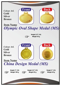 Medalla Deportiva Personalizada, Redonda, Tipo Escudo, Chapada en Oro, Plata o Bronce, para Eventos Escolares - Product Image 3