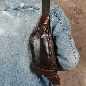 <b>Men's</b> Chest <b>Bag</b> Genuine Leather Running Casual <b>Small</b> Mobile Phone Sport Outdoor Single-shoulder Crossbody Waist <b>Bag</b>. - Product Image 4
