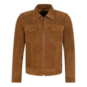 OEM High-Street Stylish Double Breasted Men's Genuine Leather <b>Waterproof</b> Windproof Breathable Tassel Casual <b>Winter</b> <b>Coat</b> - Product Image 2