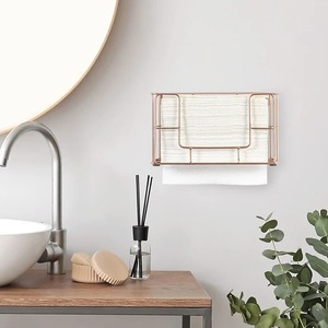 Porte-serviettes élégant en acier inoxydable, support mural moderne en métal pour salle de bain - Product Image 4