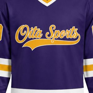 Men Purple Sublimated <b>Ice</b> Hockey V Neck Striped Jersey Polyester Sports Shirt Team Wear Match Training Athletic Apparel - Product Image 6