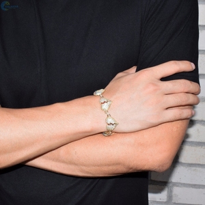 Pulsera Cubana con Diamantes Cultivados en Laboratorio, Estilo Hip Hop, con Corazón Roto, Estilo Rapper, para Él - Product Image 3