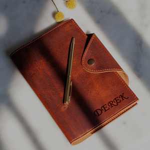 Durable Smell Proof Heavy Duty Protection Office Leather Notebook Cover Case <b>A5</b> Refillable Journal Case Holder for Professionals - Product Image 1