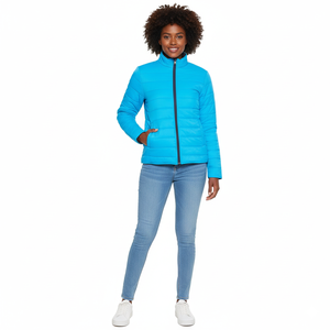 Chaqueta Acolchada de Algodón Bordada para Mujer con Cremallera y Capucha, Abrigo Ligero Cortavientos para Invierno y Uso Diario - Product Image 4