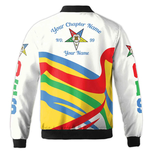 Personalized Chapter Name OES Order of The Eastern Star Bomber <b>Jacket</b> S-5XL High Quality Custom Made Long Sleeve Masonic <b>Jacket</b> - Product Image 3