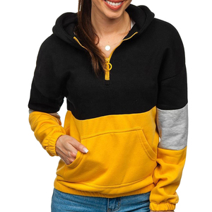 Sweat-shirt à capuche zippé pour femme, avec poche, en polaire, style streetwear décontracté, coupe régulière, pour l'automne - Product Image 1