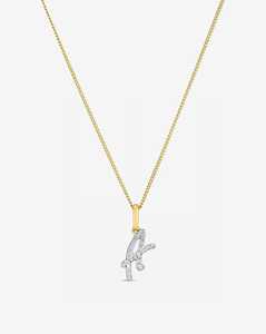 <b>Initial</b> Letter Pendant <b>Chain</b> Necklace 14k 18k Solid Gold Round Cut Lab Grown Diamond Pave Set Layering 16 to 18Inch Fine Jewelry - Product Image 5