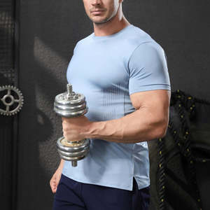 Camisetas deportivas para hombre, corte ajustado, estilo atlético, perfectas para gimnasio, correr y ropa deportiva. - Product Image 5