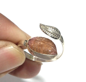Bague en tourmaline naturelle multicolore, argent sterling 925, design floral, fabrication artisanale, style bohème, bijou de mariage. - Product Image 4