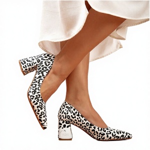 Thick Heel <b>Leopard</b> <b>Print</b> Pointed Toe High Top Fashion Sexy Women 2026 Spring Work Plus Size Elegant High Top Shoes - Product Image 2