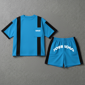 Conjuntos de Verano, Traje Deportivo Corto, Tendencia de Verano, Logotipo Personalizado, Conjunto de Dos Piezas de Algodón, Shorts y Camisetas para Mujer - Product Image 6