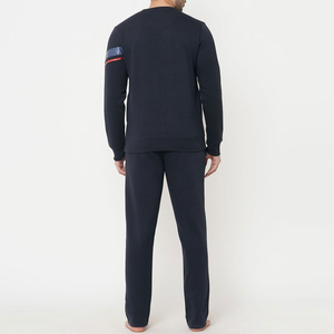 Survêtement pour homme en coton doux imprimé avec logo personnalisé, manches longues, pantalon avec cordon de serrage - Product Image 3