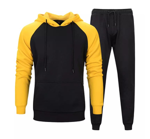 Ensemble de survêtement pour homme avec logo personnalisé, sweat à capuche en molleton de coton, pantalon de jogging, fermeture éclair intégrale, vêtements de sport décontractés - Product Image 3