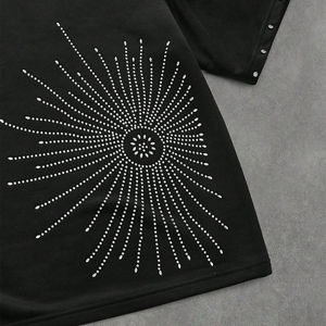 ผู้ผลิตมืออาชีพผลิตเสื้อยืดแขนคู่ประดับเพชรเทียม เสื้อยืดแขนคู่ประดับเพชรเทียมแบบถักสำหรับผู้ชายตามสั่ง - Product Image 5