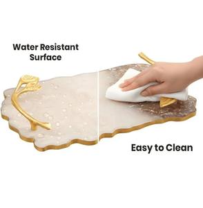 Plateau de service rond classique en résine de luxe à un seul niveau, compatible lave-vaisselle, capacité >501ml, vaisselle et bijoux - Product Image 5