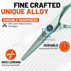 Ciseaux à effiler antidérapants en acier inoxydable – Ciseaux de haute qualité pour barbier, pour droitiers - Product Image 6