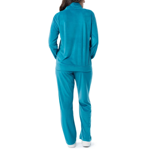 Chándal Morado Sólido con Capucha para Mujer, Manga Larga, Cierre Frontal, Ropa Casual con Bolsillos Laterales, Material Transpirable de Spandex y Poliéster - Product Image 2