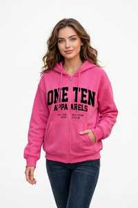 <b>Women's</b> Regular Fit Solid Breathable Casual Long Sleeve Hip Length Modal Zip-Through Hoodie - Product Image 5