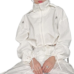 Chaqueta cortavientos de bloque de Color de talla grande de alta calidad al por mayor para mujer, conjunto de chándal de 2 piezas, conjunto cortavientos para hombre a prueba de viento - Product Image 2