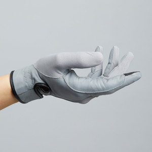 Gants d'équitation respirants en tissu extensible à doigts entiers avec paume en cuir synthétique souple – Fabricant OEM/ODM - Product Image 4