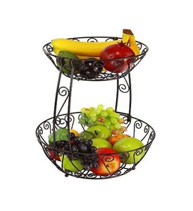 Panier de fruits et légumes en fer de conception la plus récente avec un panier de fruits à 2 niveaux de qualité exclusive à des prix abordables - Product Image 1