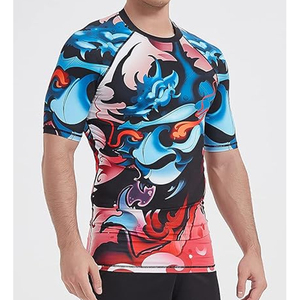 Men <b>Compression</b> T <b>Shirt</b> Rash Guard Short Sleeve Swim <b>Shirt</b> UV Protection Quick Dry OEM Factory Supply - Product Image 2