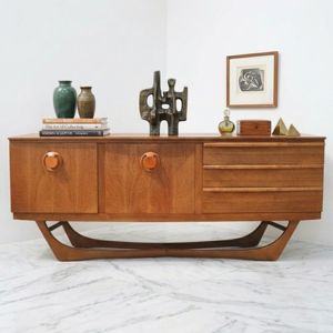 Aparador de comedor de madera maciza de teca, credenza escandinava, armario de almacenamiento con cajones, suministro al por mayor en contenedor - Product Image 1
