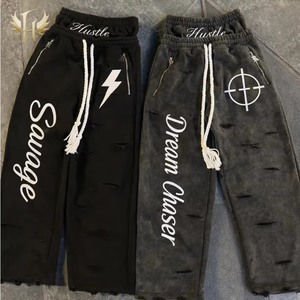 Ensemble deux pièces pour homme, imprimé personnalisé, à capuche, décontracté, automne, vintage, pantalon évasé, cordon de serrage, en coton thermique respirant, pour l'entraînement - Product Image 4