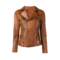 2025 nouvelle mode femmes Denim vestes et manteaux en cuir véritable Vintage agneau Biker veste pour le printemps et l'automne