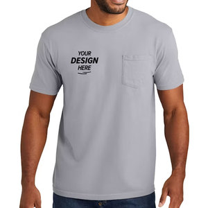 T-shirt décontracté d'été à manches courtes pour homme, 100 % coton biologique, léger, respirant, avec poche, personnalisable en gros - Product Image 5