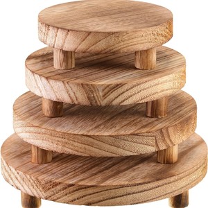 Soporte para Pasteles de 4 Niveles, Hecho a Mano con Madera de Pino, Acabado Marrón Envejecido, Venta al Por Mayor en Moradabad - Product Image 2