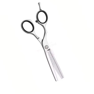 Ciseaux à cheveux en acier inoxydable professionnels pour barbier, poignée antidérapante, pour droitiers, outil de salon, fabricant OEM - Product Image 3