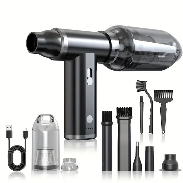 Cordless 110000rpm Mini  Fan Vacuum Cleaner 2-in-1 Home & Computer Screen Cleaning Air Blower Air Duster Rechargeable