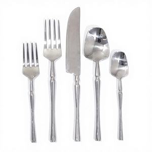 Ensemble de couverts de luxe haut de gamme en acier inoxydable 201, 84 pièces, pour fête, mariage, cadeau, avec emballage en boîte en bois - Product Image 1