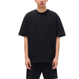 T-shirt Homme Oversize en Coton Lourd 100% Personnalisable avec Logo – Streetwear Épaules Tombantes Uni Noir de Haute Qualité - Product Image 1