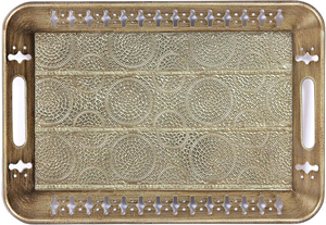 Plateau en laiton moderne et durable, fait main et compatible lave-vaisselle, idéal pour les collations gourmandes, les fruits secs et les boissons lors d'occasions royales et festives - Product Image 4