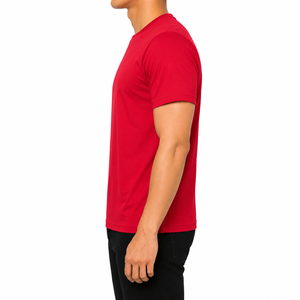 เสื้อยืดคอกลมแขนสั้นผู้ชาย ทรงปกติ สีพื้น สไตล์ลำลอง ผ้าฝ้ายเจอร์ซีย์ 100% คุณภาพสูง รับผลิตแบบ OEM ODM - Product Image 2