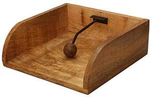 Porte-serviettes en métal pour table de cuisine avec base en bois, porte-serviettes plat avec bras lesté - Product Image 3