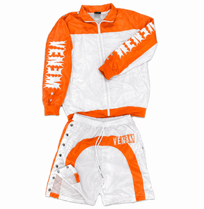 Custom Plus Size Hooded Windbreaker <b>Jacket</b> Set Winter Streetwear Two Piece Water Resistant Tracksuit - Product Image 4