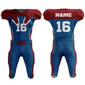 Uniformes de football américain confortables, respirants, grande taille, écologiques, avec logo brodé sublimé, maillots et shorts imprimés - Product Image 6