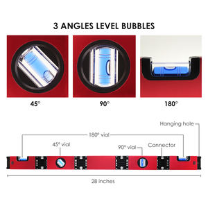 Regla de Nivel de Burbuja Plegable de Alta Calidad de 28 Pulgadas con Imán, Medición de 180 Grados, Herramienta para Carpintería - Product Image 6